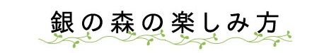 銀の森の楽しみ方