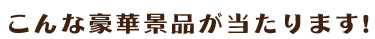 こんな豪華賞品が当たります